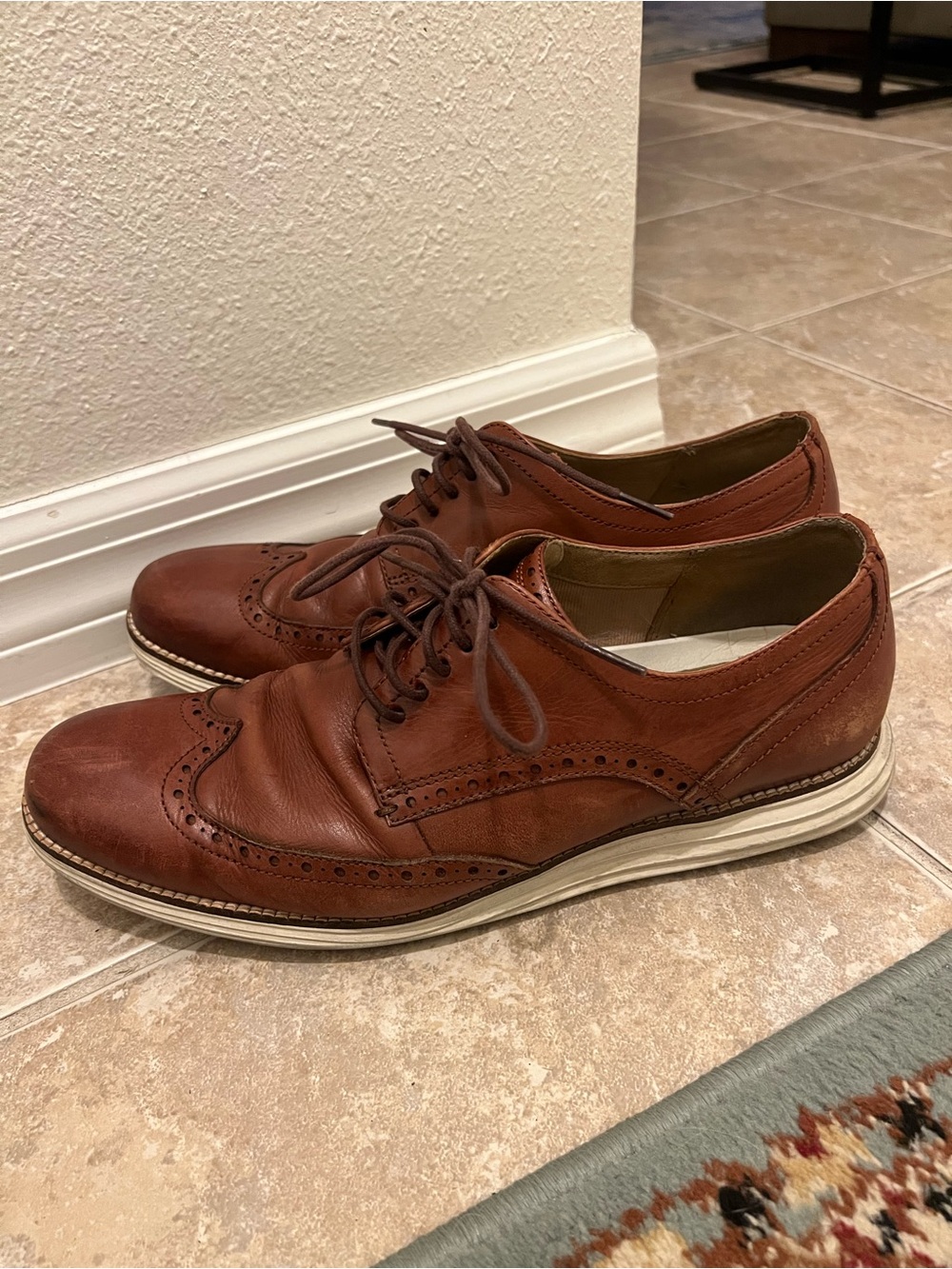 Final Sale!! Cole Haan Men's Brown Leather Wingtip Oxfords
